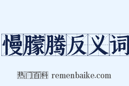 慢朦腾反义词是什么意思的图片